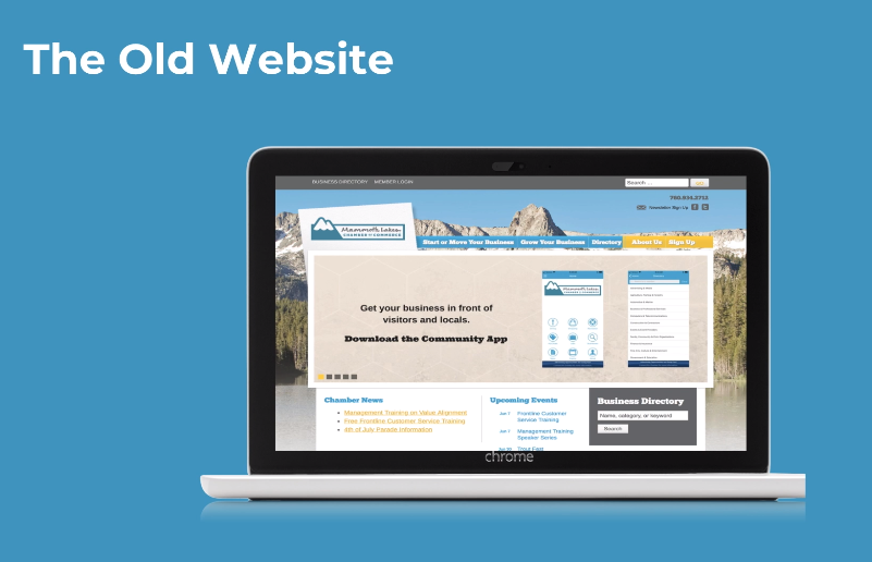 Mammoth Lakes Chamber of Commerce's old website